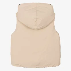 Beige Down Padded Reversible Gilet