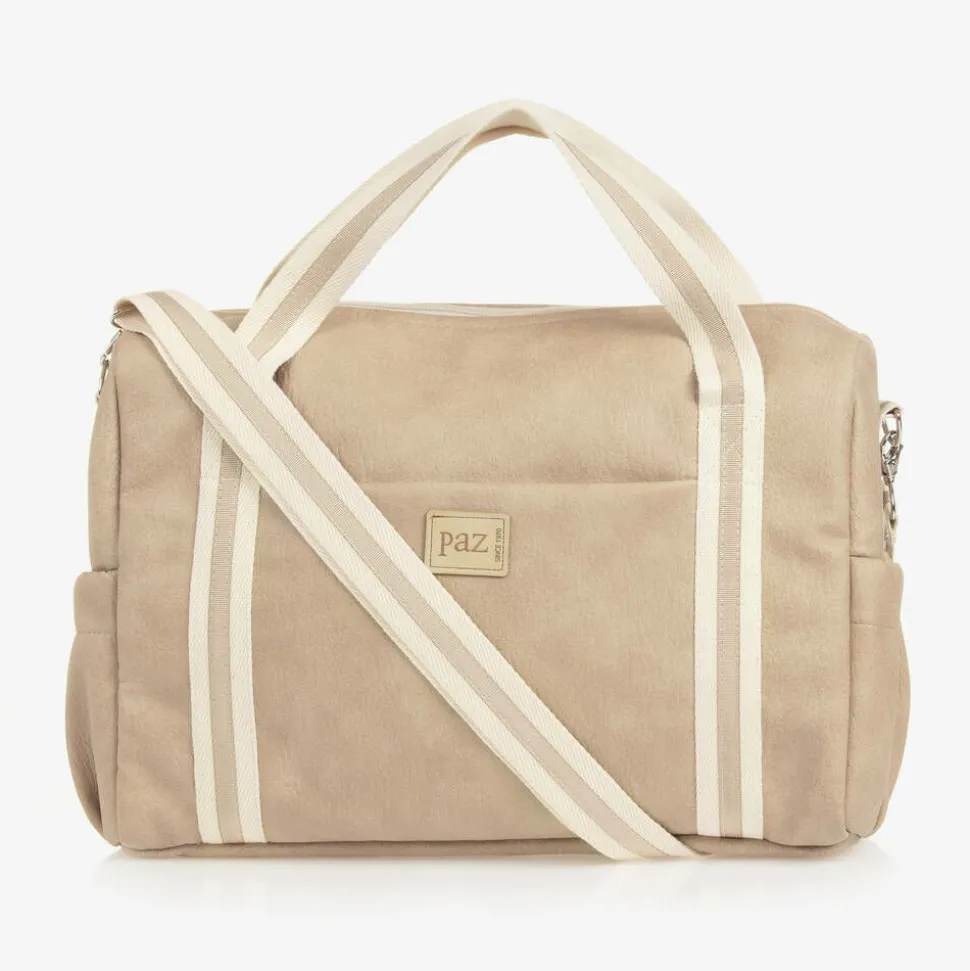 Beige Faux Leather Changing Bag (36cm)