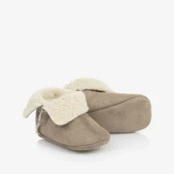 Beige Faux Suede Pre-Walker Shoes