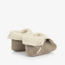 Beige Faux Suede Pre-Walker Shoes