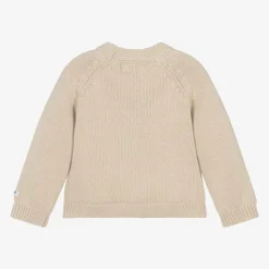 Beige Knitted Cotton Bunny Sweater