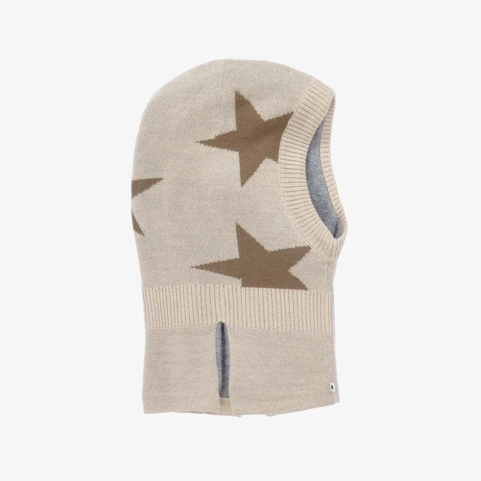 Beige Knitted Star Balaclava