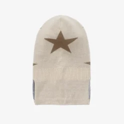 Beige Knitted Star Balaclava