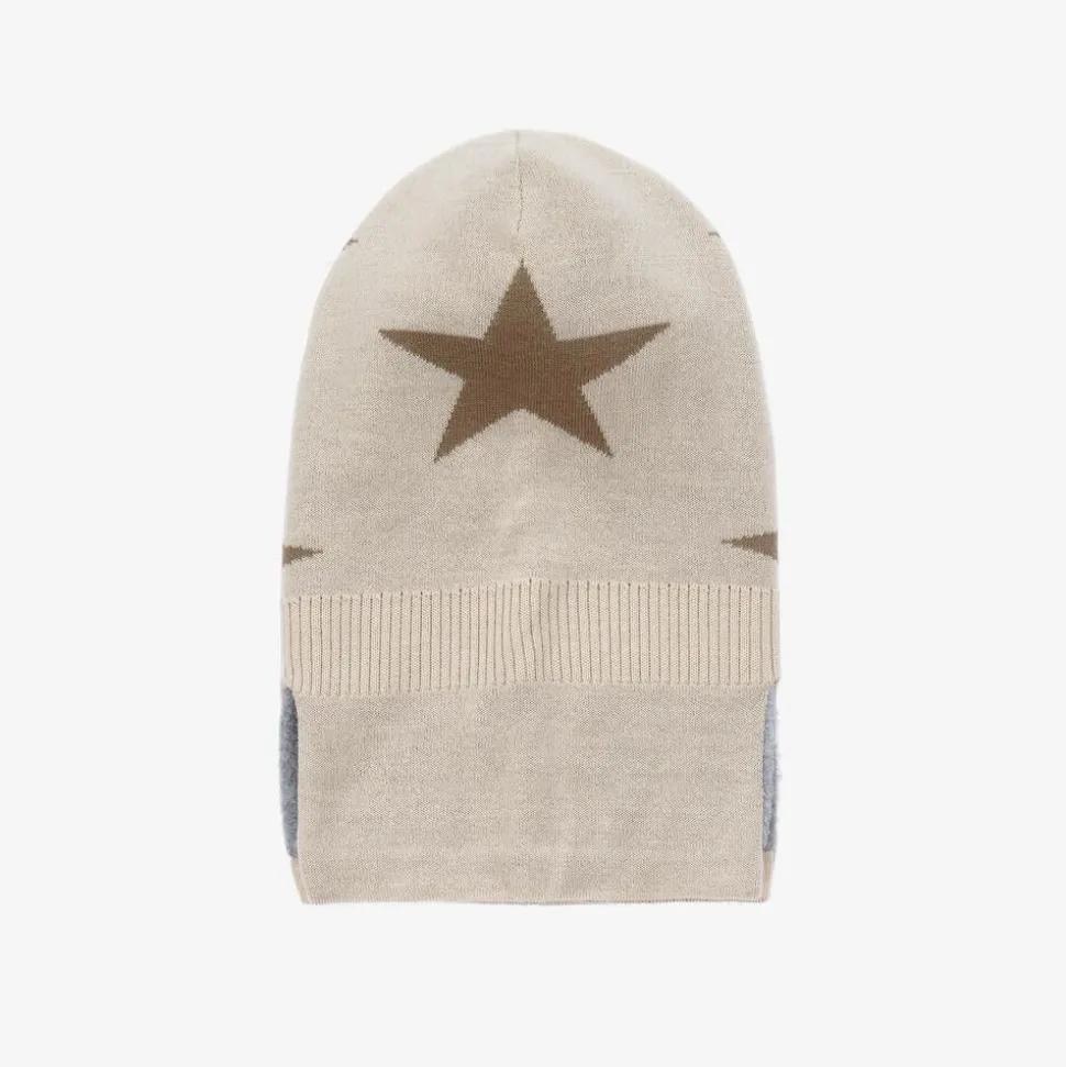 Beige Knitted Star Balaclava