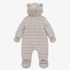 Beige Padded Teddy Snowsuit