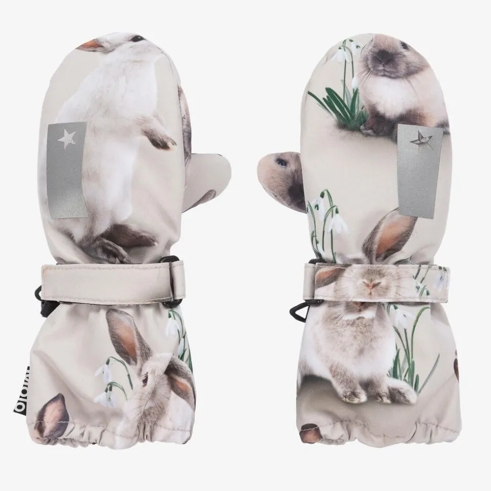 Beige Rabbit Thermal Mittens