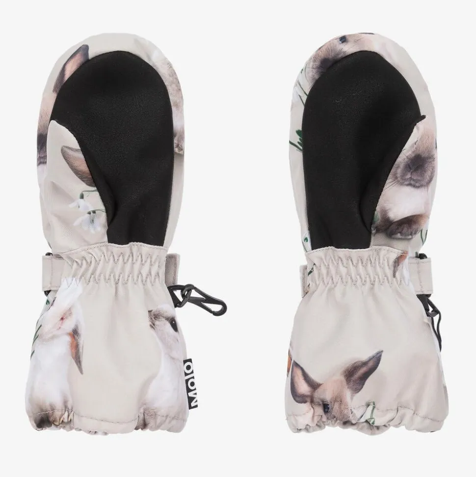 Beige Rabbit Thermal Mittens