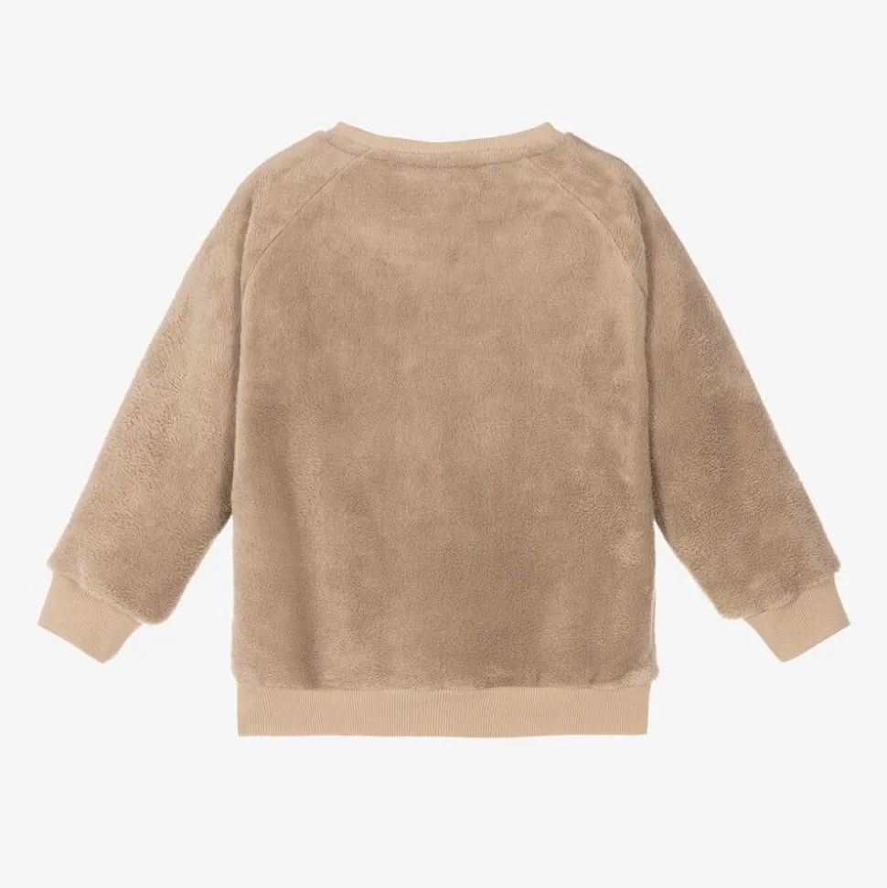 Beige Reindeer Fleece Sweatshirt