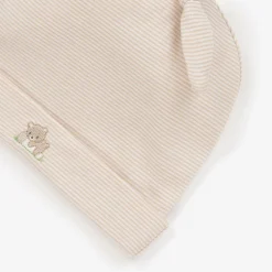 Beige Striped Cotton Honey Bear Cubs Baby Hat