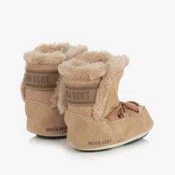 Beige Suede Baby Moon Boots