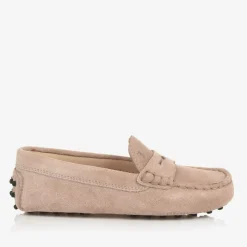 Beige Suede Leather Gommino Moccasins