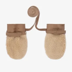 Beige Teddy Fleece Mittens