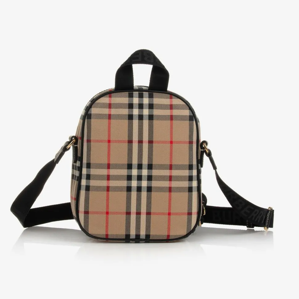 Beige Vintage Check Crossbody Bag