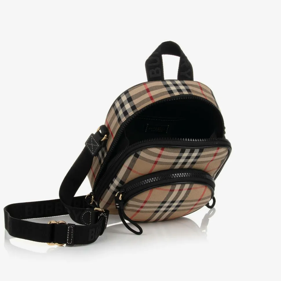 Beige Vintage Check Crossbody Bag