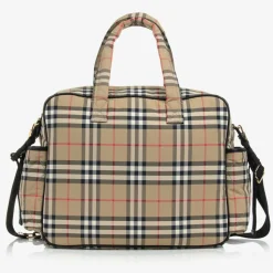 Beige Vintage Check Quilted Changing Bag (43cm)