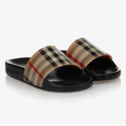 Beige Vintage Check Sliders