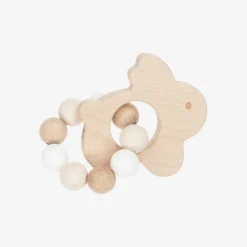 Beige Wooden Rabbit Teether Toy