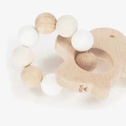 Beige Wooden Rabbit Teether Toy