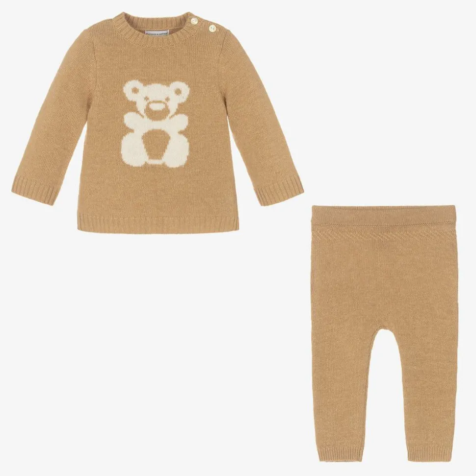 Beige Wool & Cashmere Teddy Trouser Set