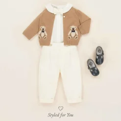 Beige Wool & Cashmere Teddy Bear Cardigan