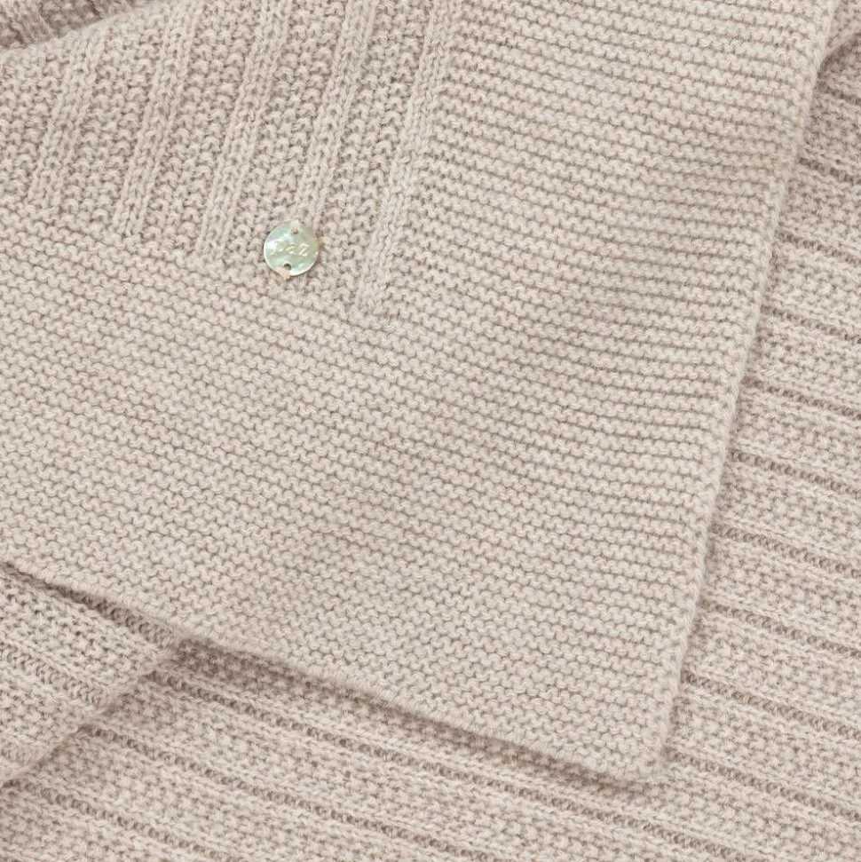 Beige Wool Knit Baby Blanket (98cm)
