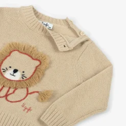 Beige Wool Lion Sweater
