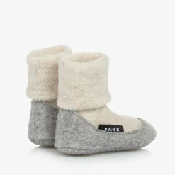 Beige Wool Slipper Socks