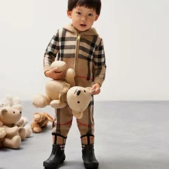 Black & Beige Check Rain Boots