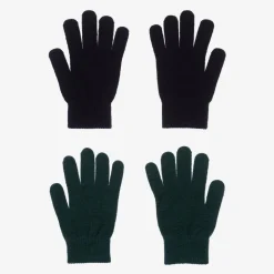 Black & Green Knitted Gloves (2 Pack)
