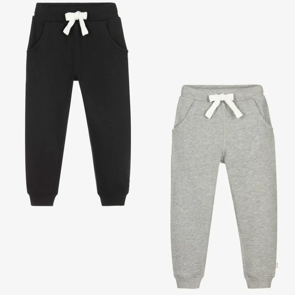 Black & Grey Cotton Joggers (2 Pack)