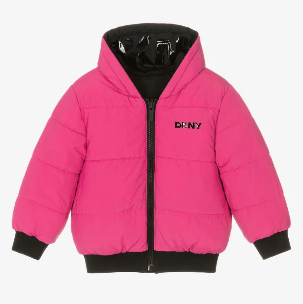 Black & Pink Reversible Puffer Jacket