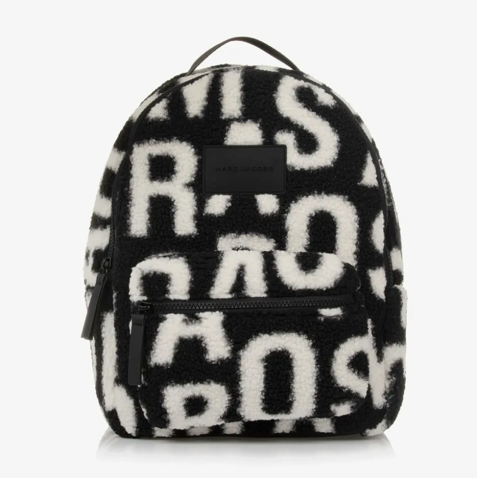 Black & White Sherpa Fleece Backpack (32cm)