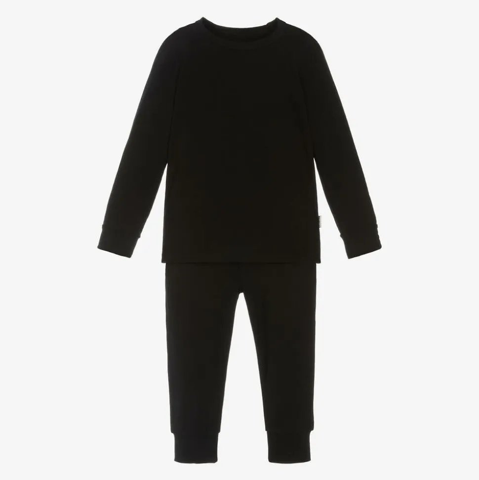 Black Bamboo Jersey Base Layer Set