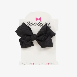Black Bow Hair Clip (7cm)