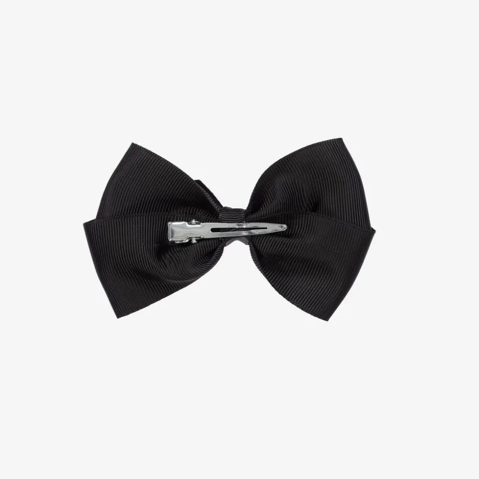 Black Bow Hair Clip (10cm)