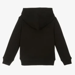 Black Cotton Jersey Hoodie