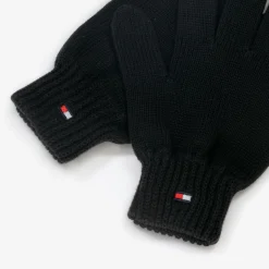 Black Cotton Knit Flag Gloves