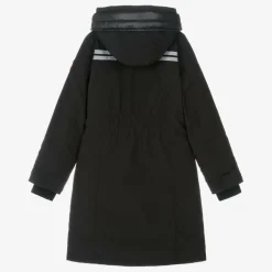 Black Down Padded Brittania Parka Coat