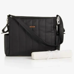 Black Faux Leather Baby Changing Bag (43cm)