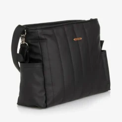 Black Faux Leather Baby Changing Bag (43cm)