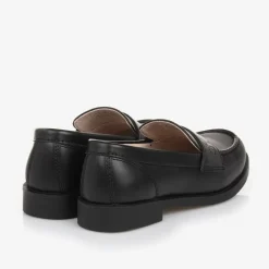Black Faux Leather Loafers