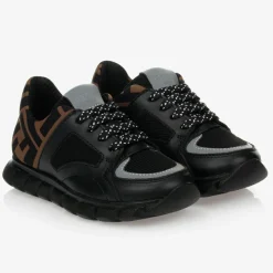 Black FF Leather Trainers
