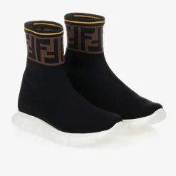 Black FF Logo Sock Trainers
