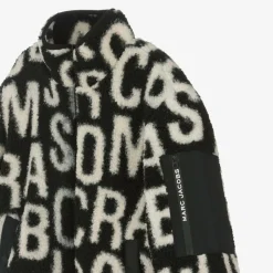 Black Fleece Jumbled Logo Zip-Up Top