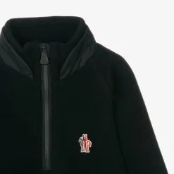 Black Fleece Zip-Up Top