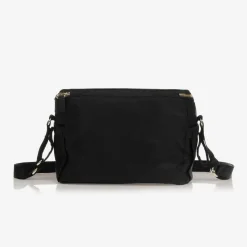 Black Leather Alyssa Stroller Organiser Bag (27cm)