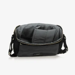 Black Leather Alyssa Stroller Organiser Bag (27cm)