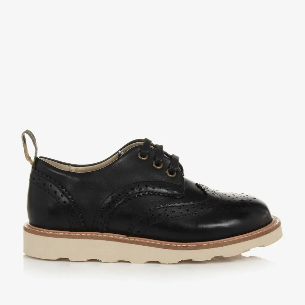 Black Leather Brogue Shoes