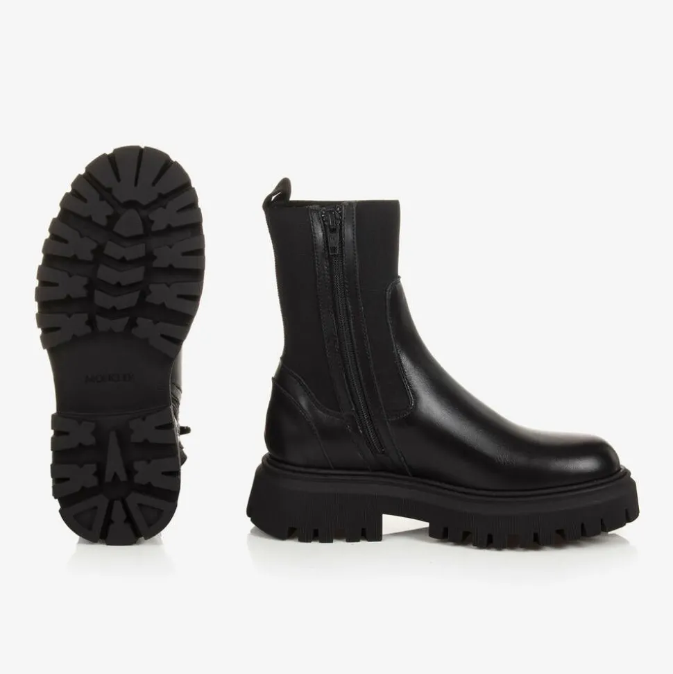 Black Leather Chelsea Boots