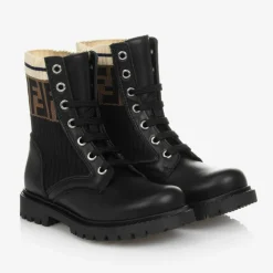 Black Leather FF Boots